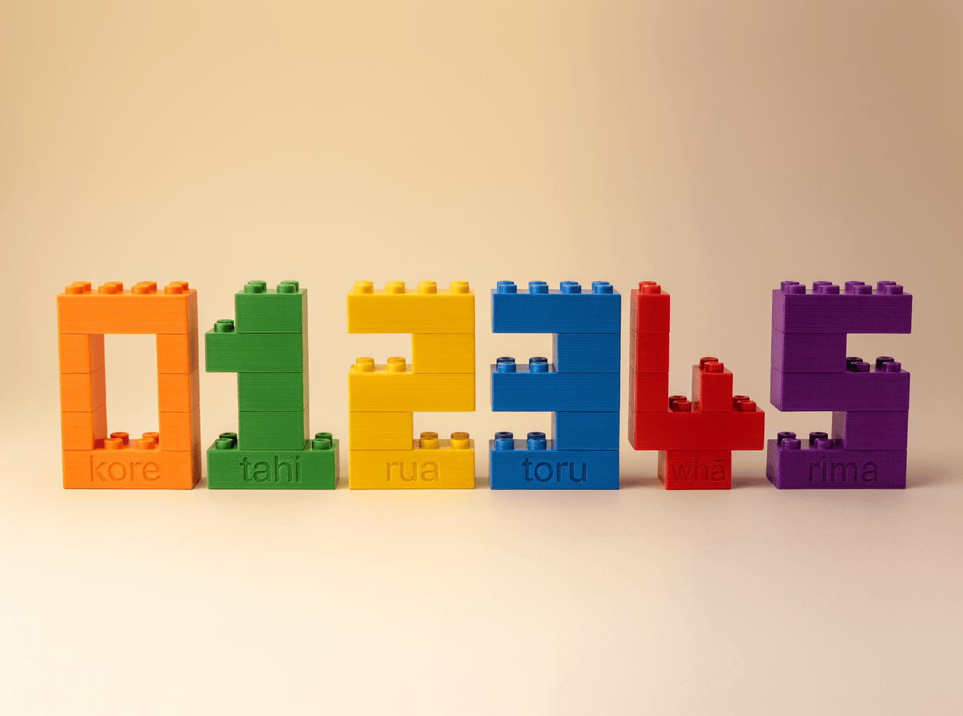 SecondCycle colourful number bricks 0-5 in Te Reo Māori